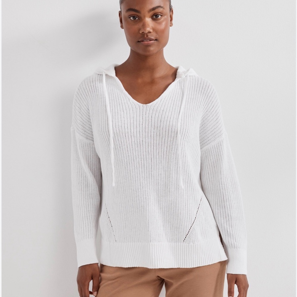 Haven Within Elegant White V-Neck Sweater for Women